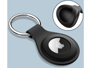 Apple Airtag Liquid Silikon Hülle mit Schlüsselanhänger navyblau