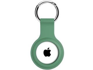 Apple Airtag Liquid Silikon Hülle mit Schlüsselanhänger pine green