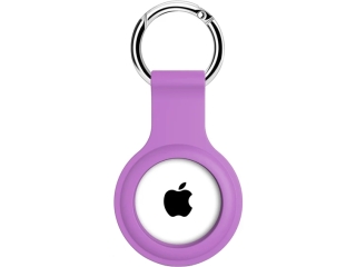 Apple Airtag Liquid Silikon Hülle mit Schlüsselanhänger purple