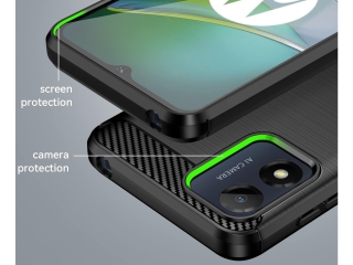 Motorola Moto E13 Carbon Gummi Hülle TPU Case schwarz