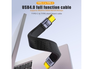 Short Flexible USB-C Kabel 10cm USB4 240W 40Gbit/s 8K Data & Charge