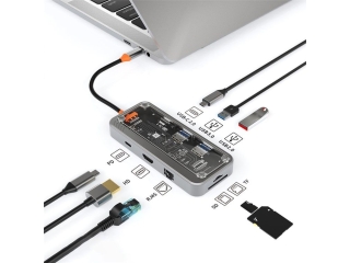 8-in-1 USB-C HDMI Ethernet USB-A SD Card Reader 100W Multiport Adapter