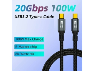 USB-C Kabel USB 3.2 Gen 2x2 20 Gbit/s 8K 100W 1.5m Data & Charge