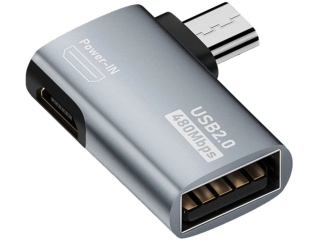 MicroUSB auf USB 2.0 Adapter rechts abgewinkelt 90 Grad (male/female)
