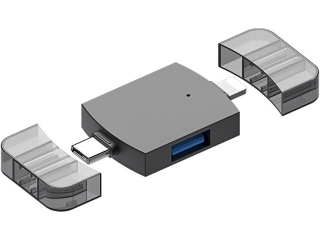2-in-1 OTG USB-C Lightning zu Dual USB 2.0/3.0 Adapter