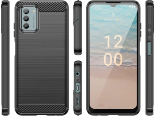 Nokia G22 Carbon Gummi Hülle TPU Case schwarz