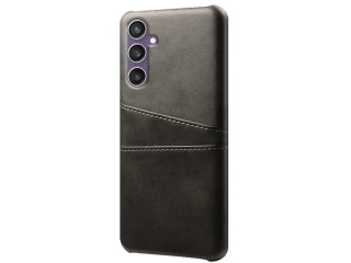 CardCaddy Samsung Galaxy S23 FE Leder Backcase Kartenfächer schwarz