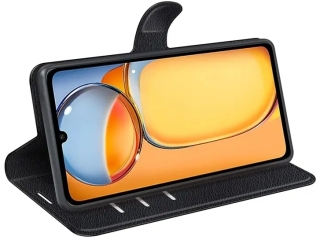 Xiaomi Redmi 13C Lederhülle Portemonnaie Karten Etui schwarz