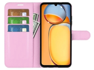 Xiaomi Redmi 13C Lederhülle Portemonnaie Karten Etui rosa