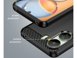 Xiaomi Redmi 13C Carbon Gummi Hülle TPU Case schwarz