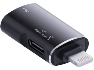Lightning to USB-C and USB 3.0 Photo Camera Drive OTG Adapter schwarz