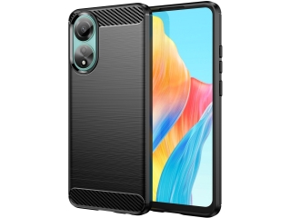 Oppo A78 4G Carbon Gummi Hülle TPU Case schwarz