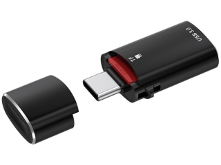 Two-in-1 USB-C to MicroSD Card and USB 3.0 Reader Adapter schwarz