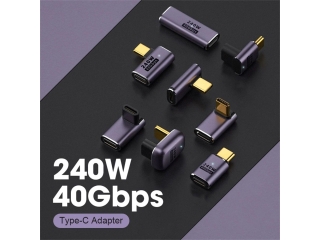 USB-C 90-degree Angle Adapter USB4 40 Gbit/s 240W