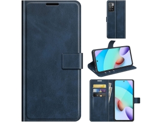 Xiaomi Redmi 10 Lederhülle Karten Ledertasche dunkelblau
