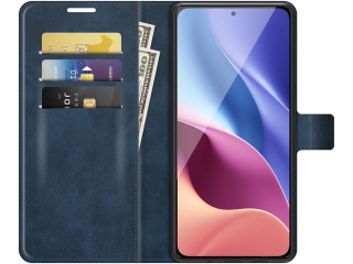 Xiaomi Poco F3 Lederhülle Karten Ledertasche dunkelblau