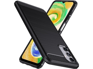 Samsung Galaxy A04s Carbon Gummi Hülle TPU Case schwarz