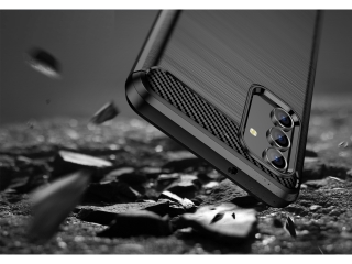 Samsung Galaxy A04s Carbon Gummi Hülle TPU Case schwarz