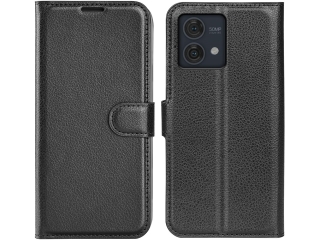 Motorola Moto G84 5G Lederhülle Portemonnaie Karten Etui schwarz
