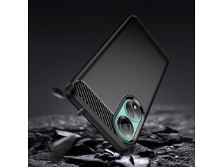 Oppo A58 4G Carbon Gummi Hülle TPU Case schwarz