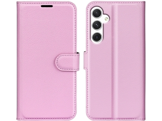 Samsung Galaxy S24 Lederhülle Portemonnaie Karten Etui rosa