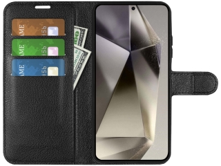 Samsung Galaxy S24 Ultra Lederhülle Portemonnaie Karten Etui schwarz