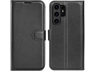 Samsung Galaxy S24 Ultra Lederhülle Portemonnaie Karten Etui schwarz