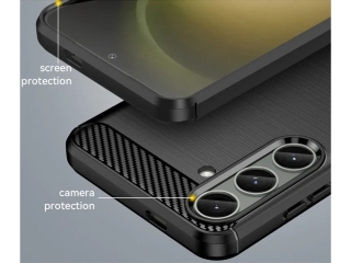 Samsung Galaxy S24+ Carbon Gummi Hülle TPU Case schwarz