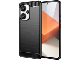 Xiaomi Redmi Note 13 Pro+ 5G Carbon Gummi Hülle TPU Case schwarz