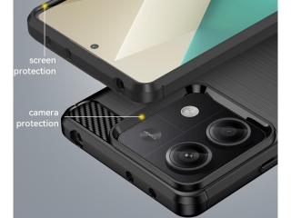 Xiaomi Redmi Note 13 5G Carbon Gummi Hülle TPU Case schwarz