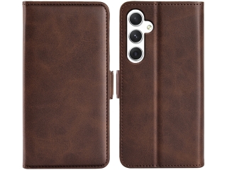 Samsung Galaxy S24 Leder Hülle Karten Ledertasche mokka