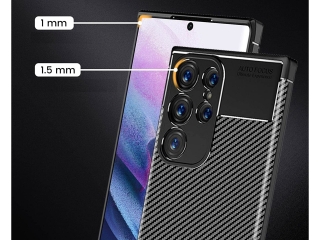 Samsung Galaxy S24 Ultra Carbon Design Hülle TPU Case flexibel schwarz