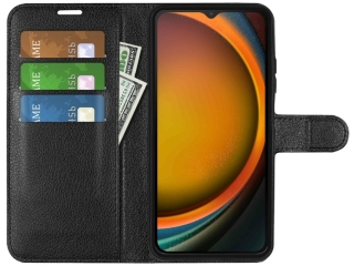 Samsung Galaxy XCover7 Lederhülle Portemonnaie Karten Etui schwarz