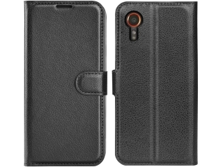 Samsung Galaxy XCover7 Lederhülle Portemonnaie Karten Etui schwarz