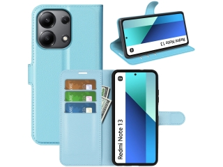 Xiaomi Redmi Note 13 4G Lederhülle Portemonnaie Karten Etui hellblau