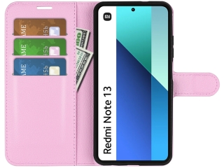 Xiaomi Redmi Note 13 4G Lederhülle Portemonnaie Karten Etui rosa