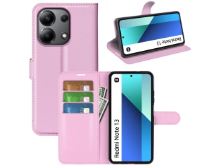 Xiaomi Redmi Note 13 4G Lederhülle Portemonnaie Karten Etui rosa