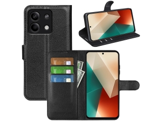 Xiaomi Redmi Note 13 5G Lederhülle Portemonnaie Karten Etui schwarz