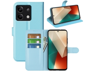 Xiaomi Redmi Note 13 5G Lederhülle Portemonnaie Karten Etui hellblau
