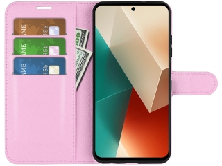 Xiaomi Redmi Note 13 5G Lederhülle Portemonnaie Karten Etui rosa