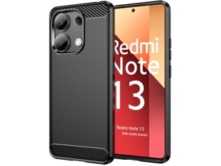 Xiaomi Redmi Note 13 Pro 4G Carbon Gummi Hülle TPU Case schwarz