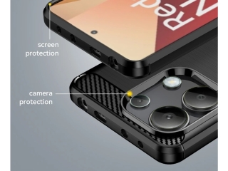 Xiaomi Redmi Note 13 Pro 4G Carbon Gummi Hülle TPU Case schwarz