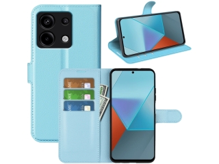 Xiaomi Redmi Note 13 Pro 5G Lederhülle Portemonnaie Etui hellblau