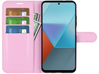 Xiaomi Redmi Note 13 Pro 5G Lederhülle Portemonnaie Etui rosa