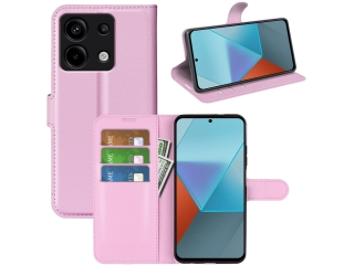 Xiaomi Redmi Note 13 Pro 5G Lederhülle Portemonnaie Etui rosa