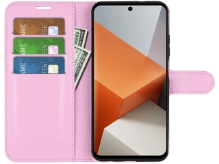 Xiaomi Redmi Note 13 Pro+ 5G Lederhülle Portemonnaie Etui rosa