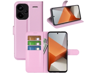 Xiaomi Redmi Note 13 Pro+ 5G Lederhülle Portemonnaie Etui rosa