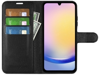 Samsung Galaxy A25 5G Lederhülle Portemonnaie Karten Etui schwarz