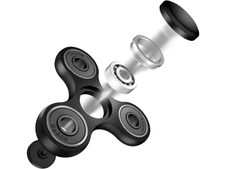 Aluminium Fidget Spinner & Hand Spinner schwarz