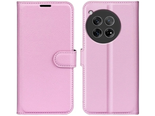 OnePlus 12 Lederhülle Portemonnaie Karten Etui rosa